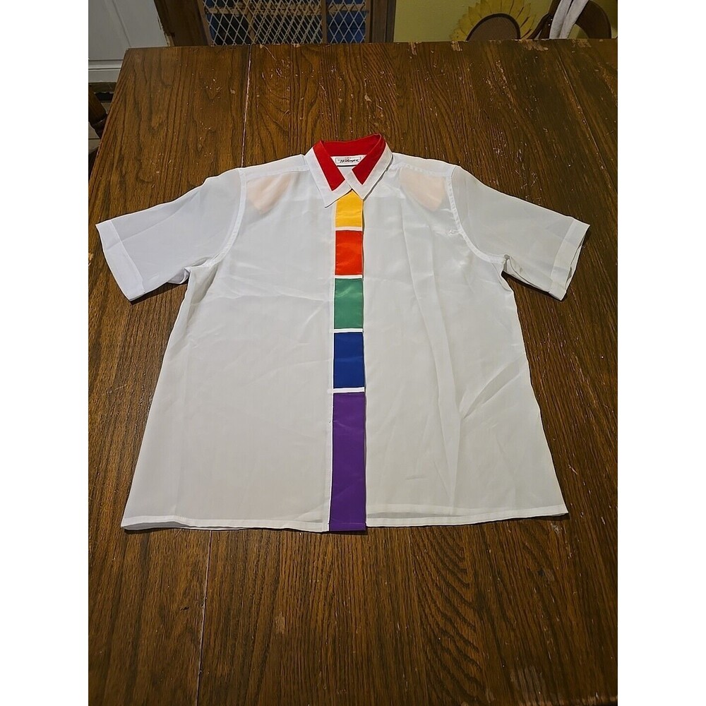 Worthington Womens Sheer White Blouse Size 10M